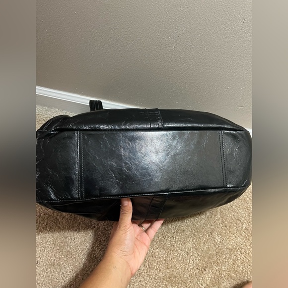 Coach Ergo Patent Leather Black Kisslock Leather Shoulder Bag Purse 12520 - Picture 4 of 9